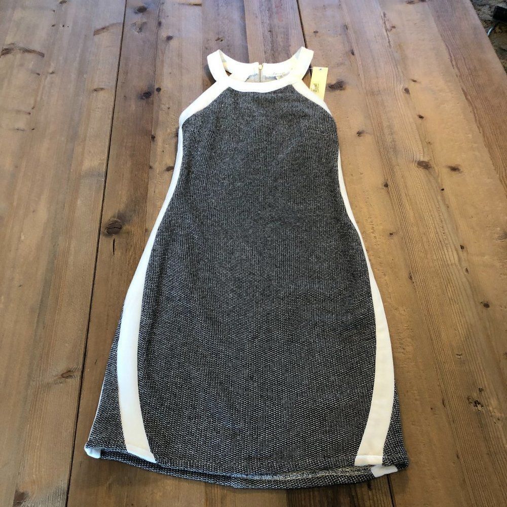 Sugarlips Gray and White Color Block Dress Size XS NWT